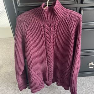 Maroon Lululemon cable-knit sweater